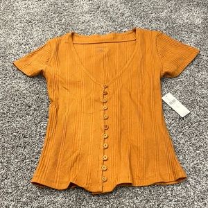 Anthropologie Tangerine Button-Down Shirt - excellent condition/ no tags.